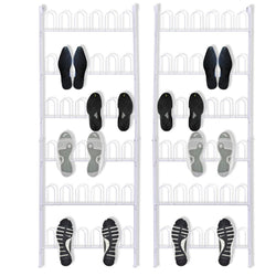 18 Pairs Shoe Racks 2 pcs Steel White