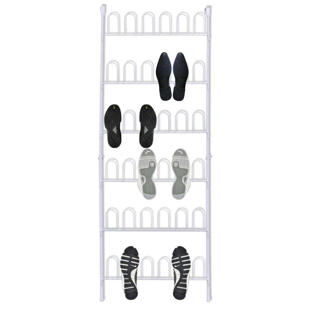 18 Pairs Shoe Racks 2 pcs Steel White