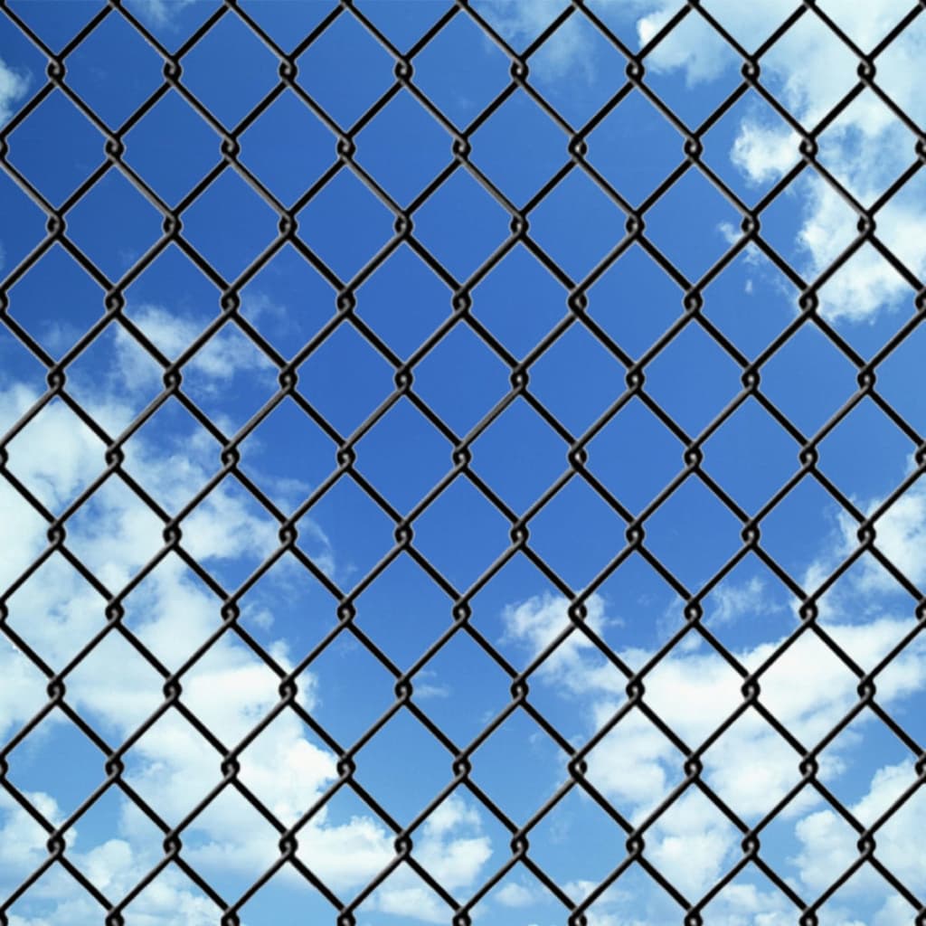 Chain Link Fence with Spike Anchors 1.25x15 m Grey