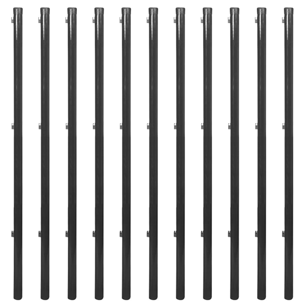 Chain Link Fence with Spike Anchors 1x25 m Grey