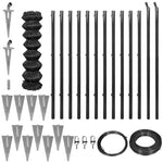 Chain Link Fence with Spike Anchors- Grey