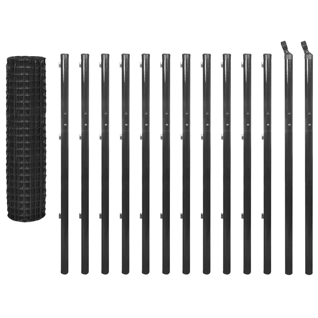 Euro Fence Steel 25x1.7 m Grey