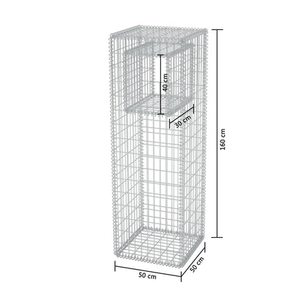 Gabion Basket Post/Planter Steel 50x50x160 cm