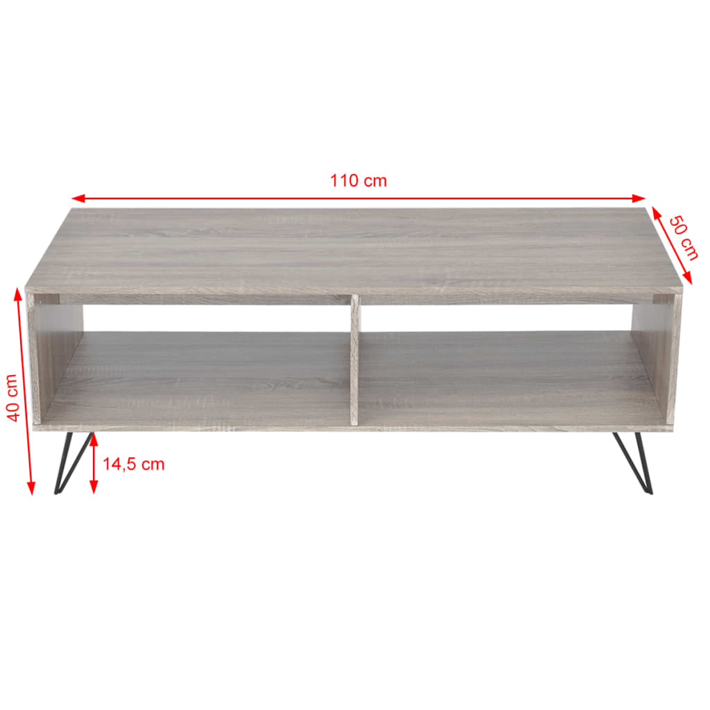 Tv Cabinet/Coffee Table 110X50X40 Cm Grey