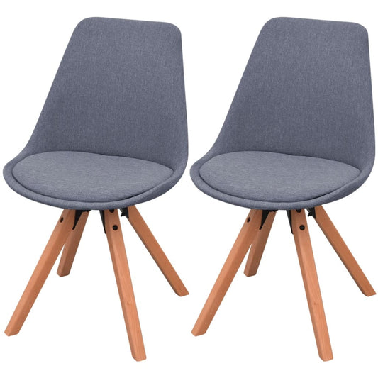 Dining Chairs 2 pcs Light Grey Fabric