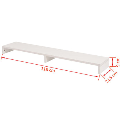 Monitor Stand Chipboard 118X23.5X9 Cm White