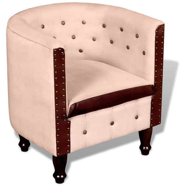  Leather Tub Chair Beige