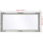 Wall Mirror  Baroque Style  Silver