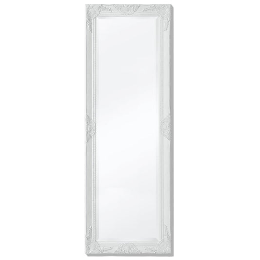 Wall Mirror Baroque Style 140x50 cm White