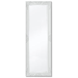 Wall Mirror Baroque Style 140x50 cm White