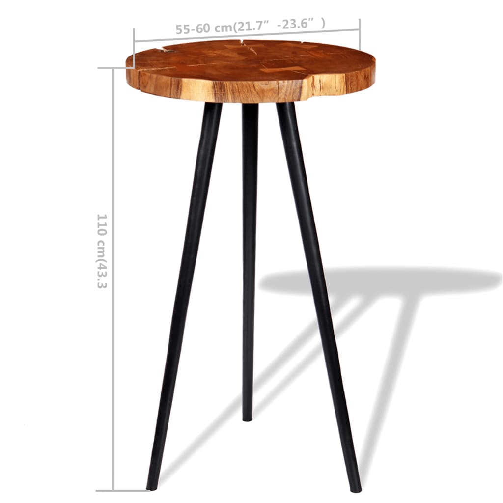 Log Bar Table Solid Acacia Wood (55-60)X110 Cm