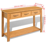 Console Table Solid Oak Wood