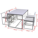 5 Piece Dining Table and Chair Set White