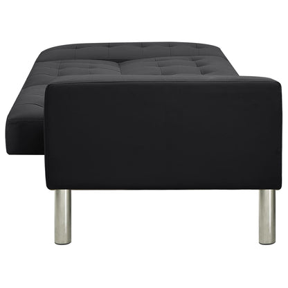 Sofa Bed Artificial Leather Black