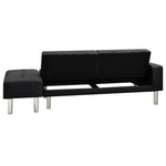 Sofa Bed Artificial Leather Black