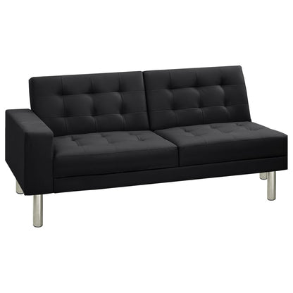Sofa Bed Artificial Leather Black