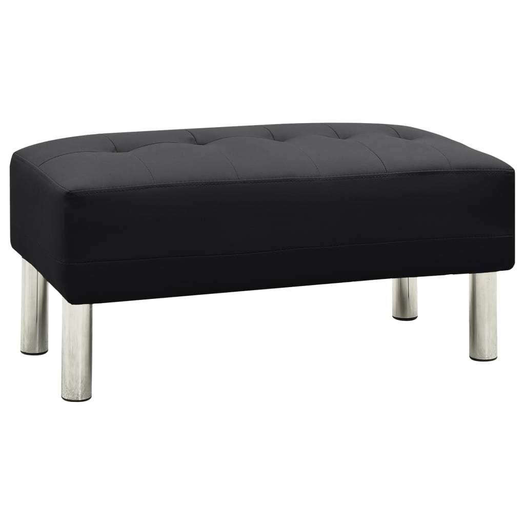 Sofa Bed Artificial Leather Black