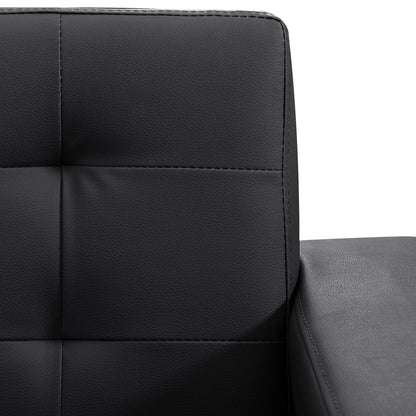 Sofa Bed Artificial Leather Black