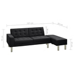 Sofa Bed Artificial Leather Black