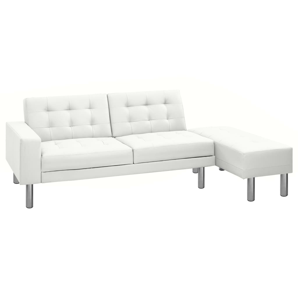Sofa Bed Artificial Leather White