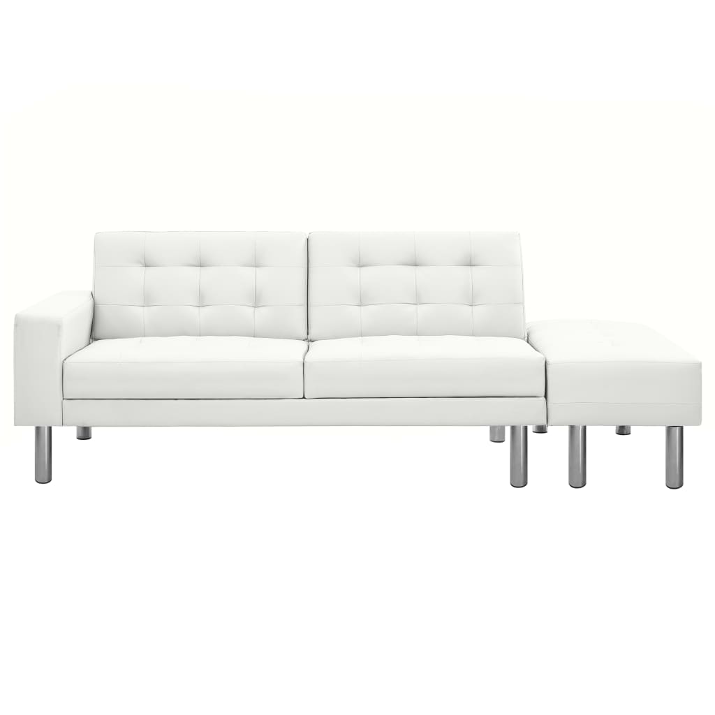 Sofa Bed Artificial Leather White