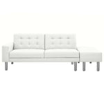 Sofa Bed Artificial Leather White