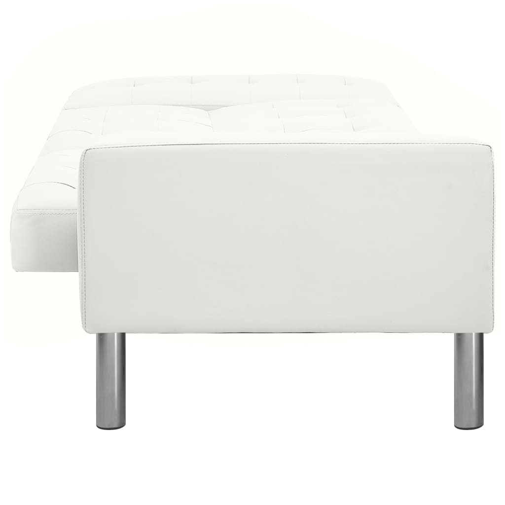 Sofa Bed Artificial Leather White