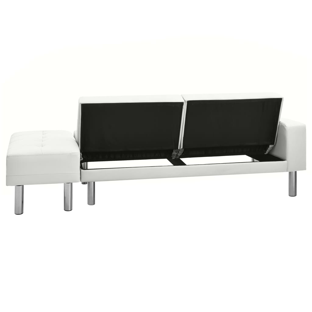Sofa Bed Artificial Leather White