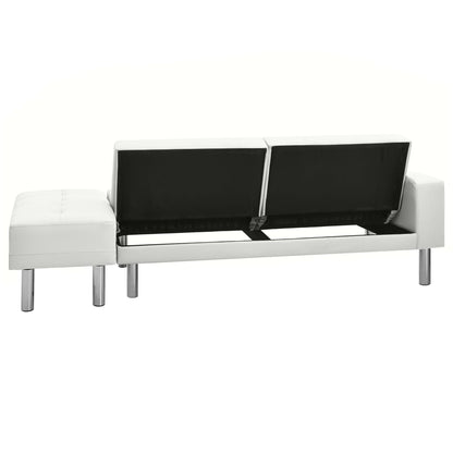 Sofa Bed Artificial Leather White
