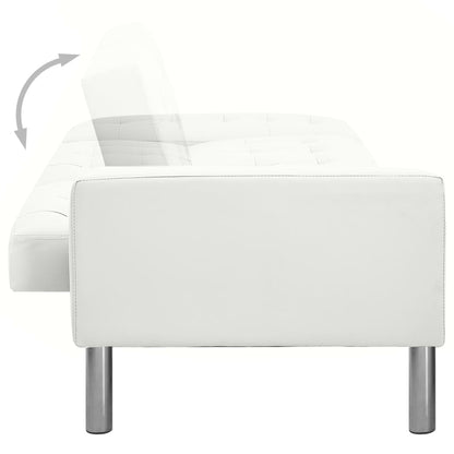 Sofa Bed Artificial Leather White