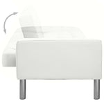 Sofa Bed Artificial Leather White