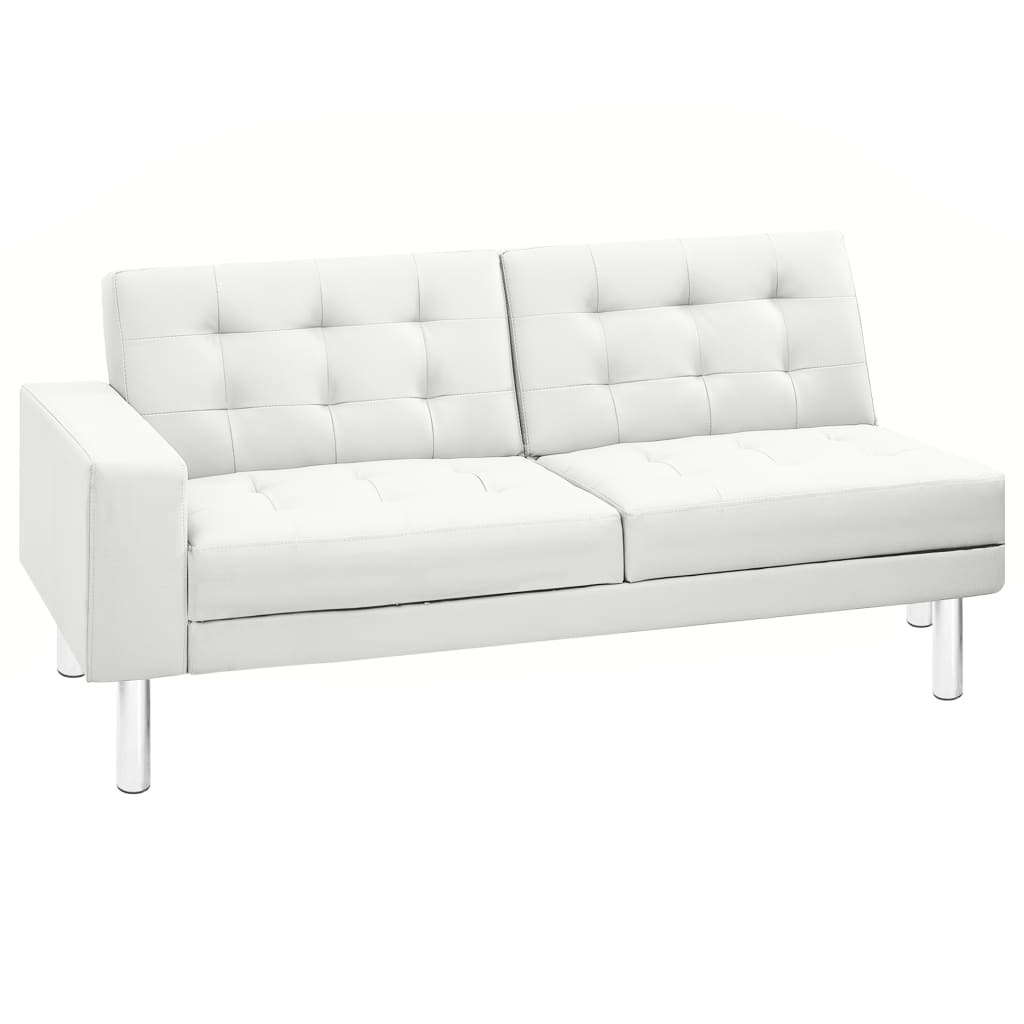 Sofa Bed Artificial Leather White