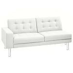 Sofa Bed Artificial Leather White