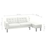 Sofa Bed Artificial Leather White