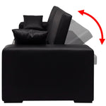 Sofa Bed Black Artificial Leather