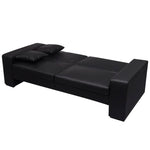 Sofa Bed Black Artificial Leather