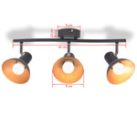 Ceiling Lamp for 3 Bulbs E27 Black and Gold