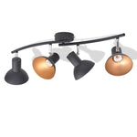 Ceiling Lamp for 4 Bulbs E27 Black and Gold