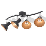 Ceiling Lamp for 4 Bulbs E27 Black and Gold