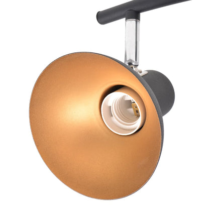 Ceiling Lamp for 4 Bulbs E27 Black and Gold