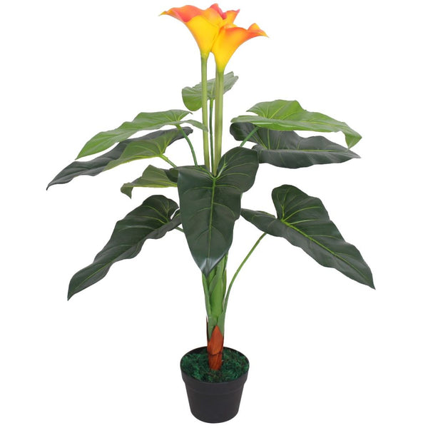  Artificial Calla Lily Plant with Pot 85 cm Red and Yellow