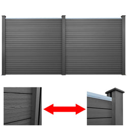 Garden Fence Panels 2 pcs WPC 361 cm Grey