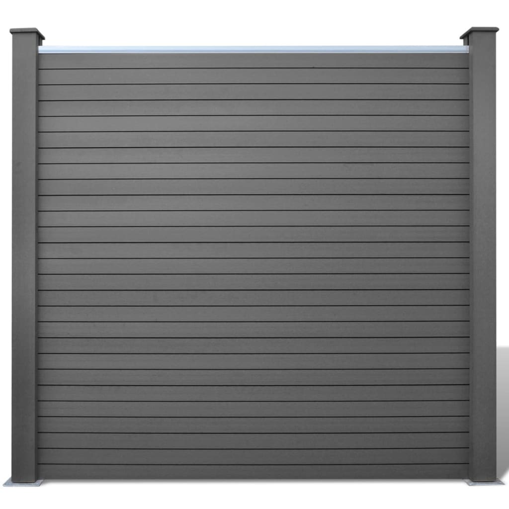 Garden Fence Panels 3 pcs WPC 538 cm Grey