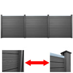 Garden Fence Panels 3 pcs WPC 538 cm Grey