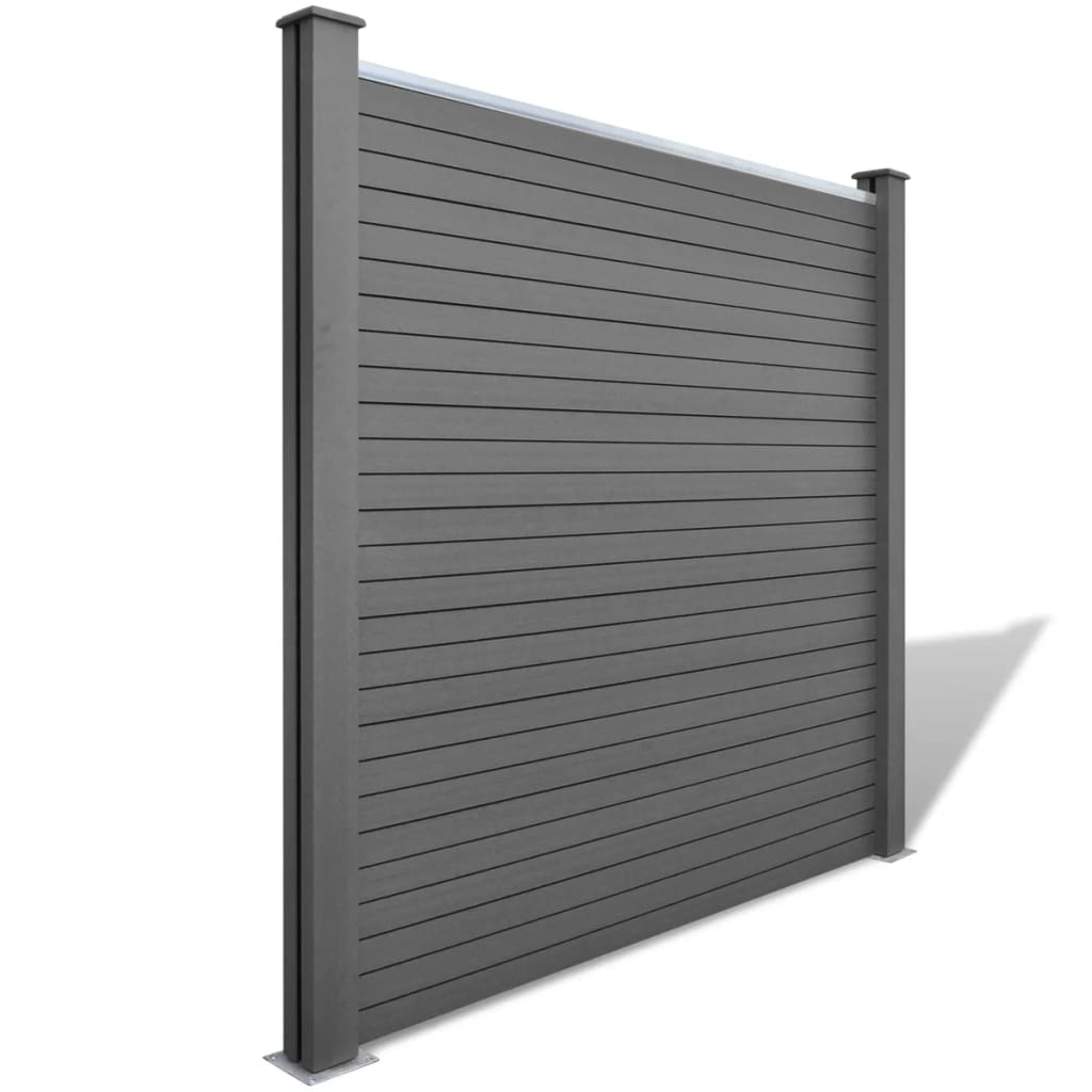 Garden Fence Panels 4 pcs WPC 715 cm Grey