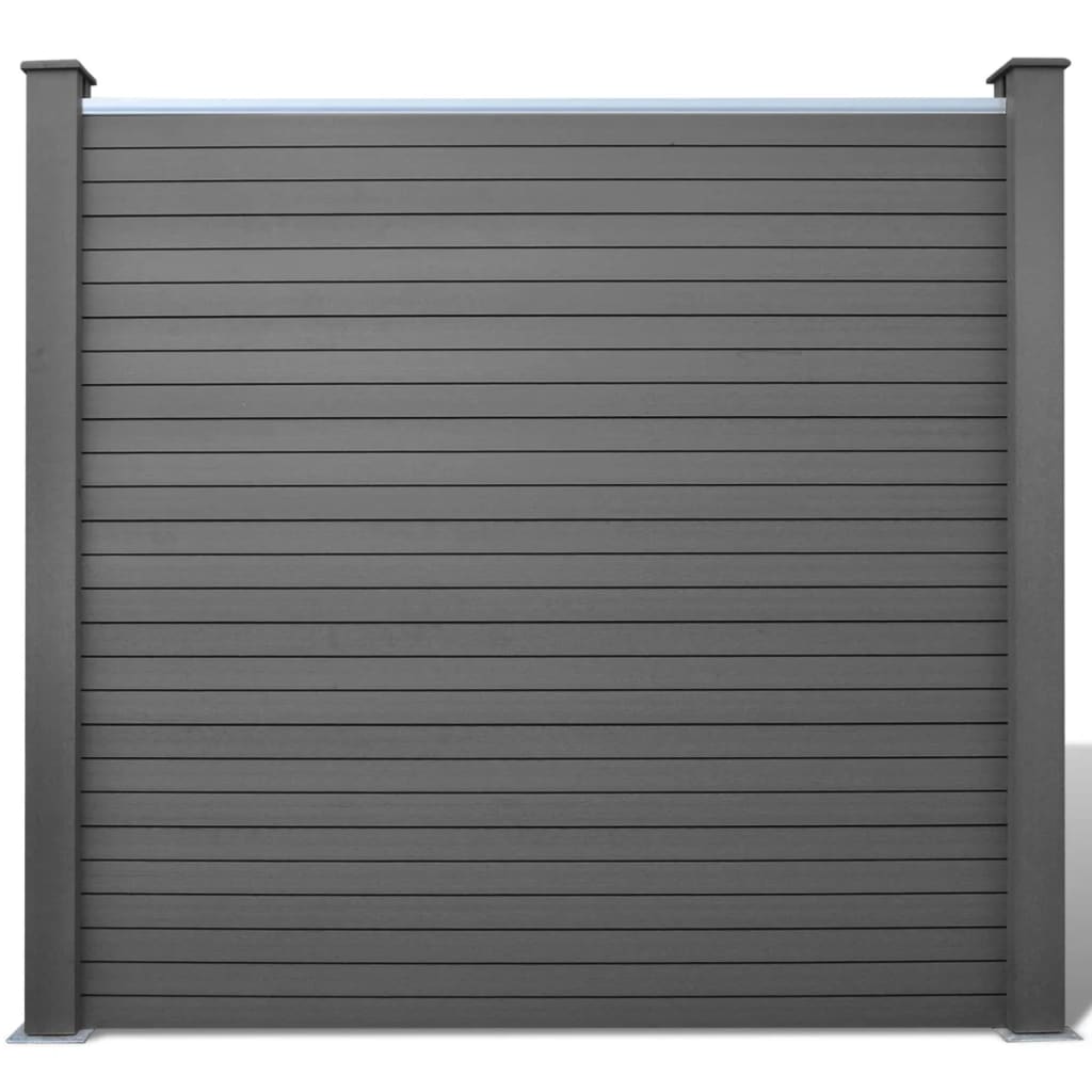 Garden Fence Panels 4 pcs WPC 715 cm Grey