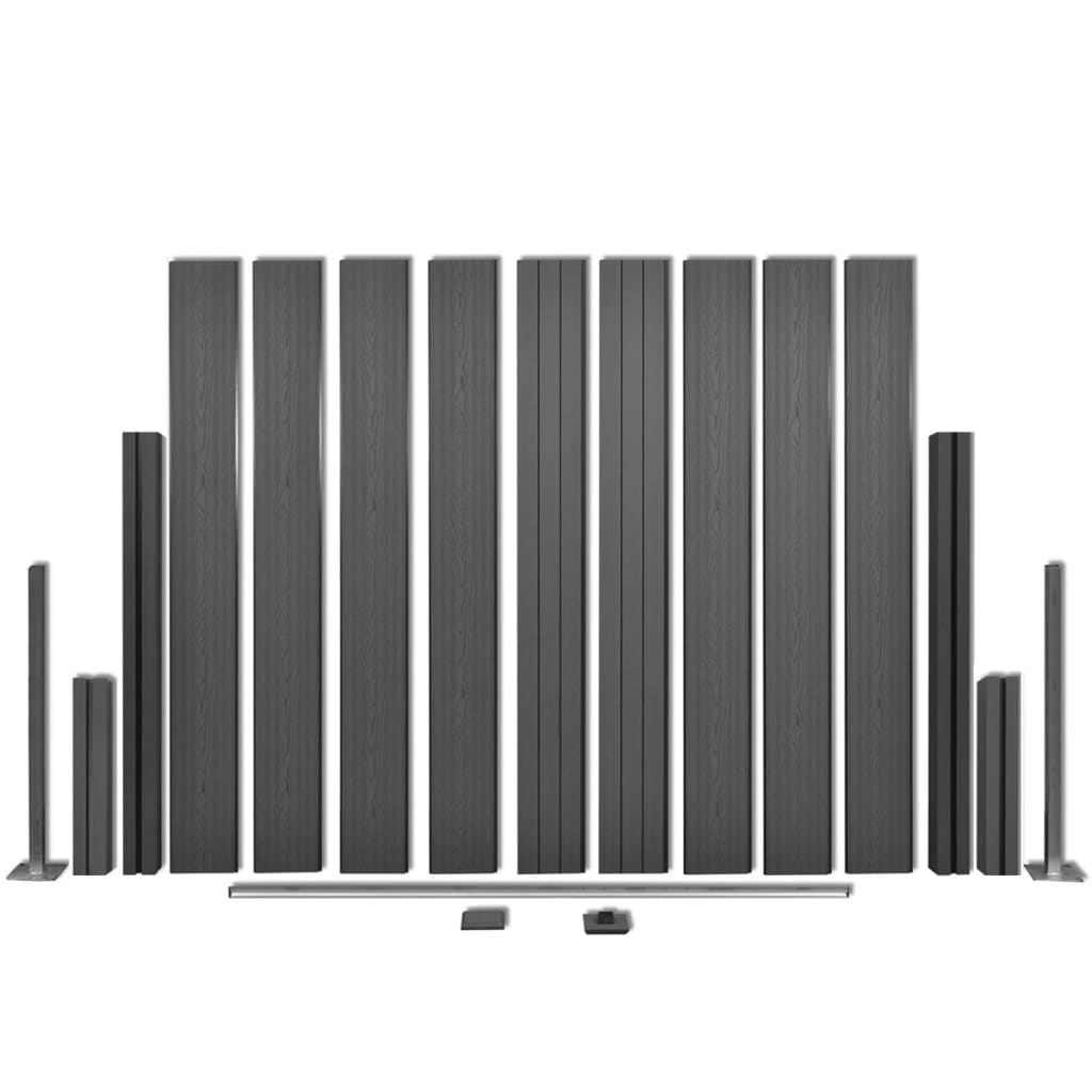 Garden Fence Panels 4 pcs WPC 715 cm Grey