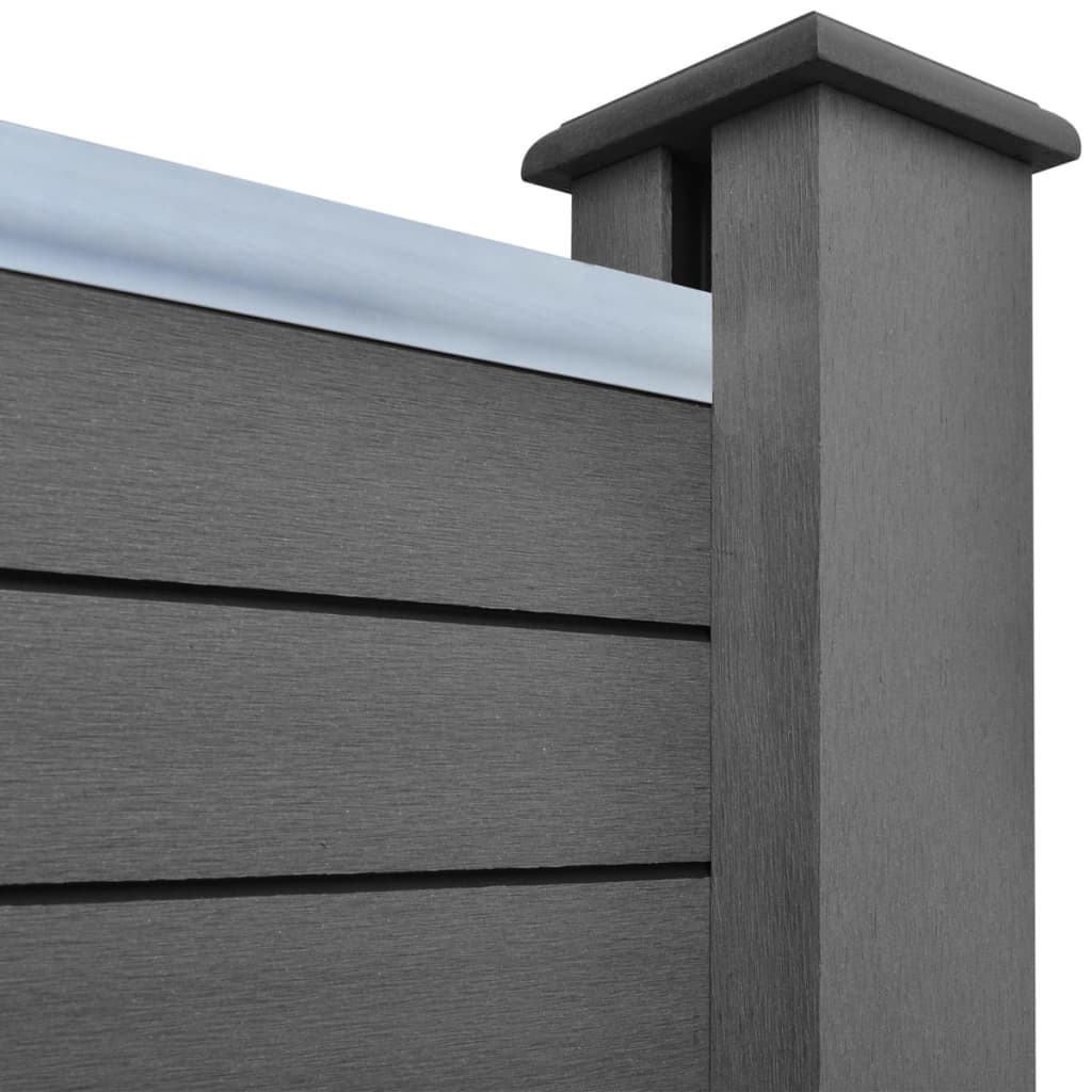 Garden Fence Panels 4 pcs WPC 715 cm Grey