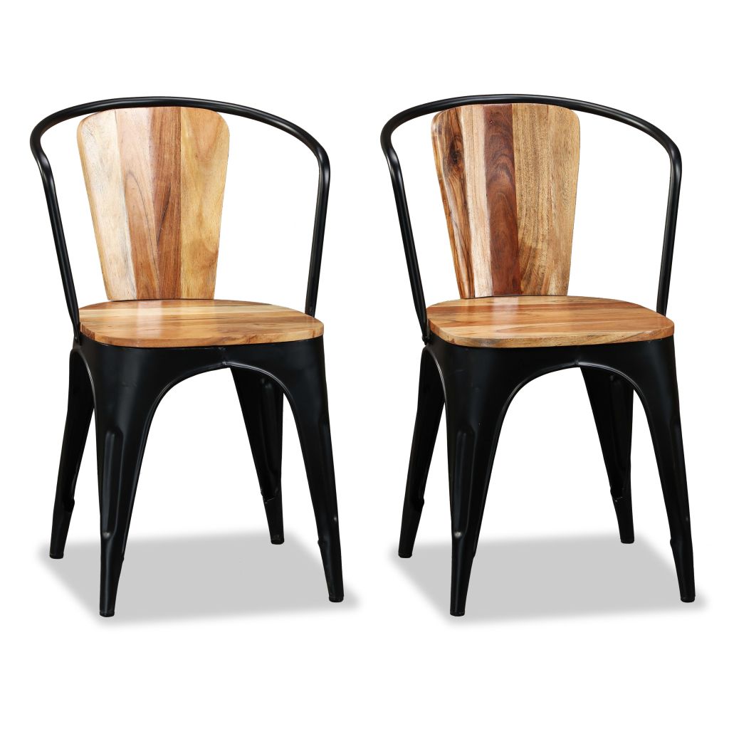 Dining Chairs 2 pcs Solid Acacia Wood