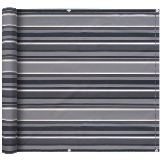 Balcony Screen Oxford Fabric 75x600 cm Stripe Grey